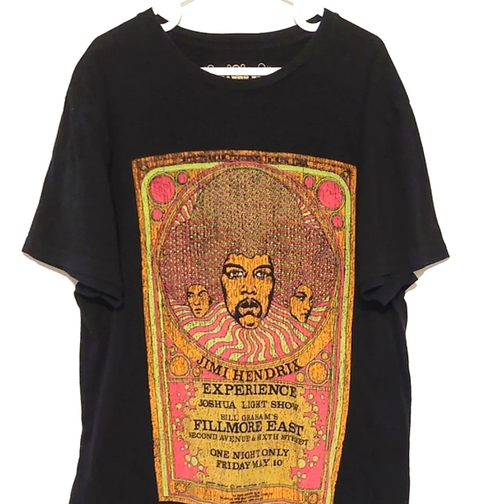 Jimi Hendrix Experience Black Short Sleeved Graphic Band T-Shirt VGUC Size S - Picture 2 of 6
